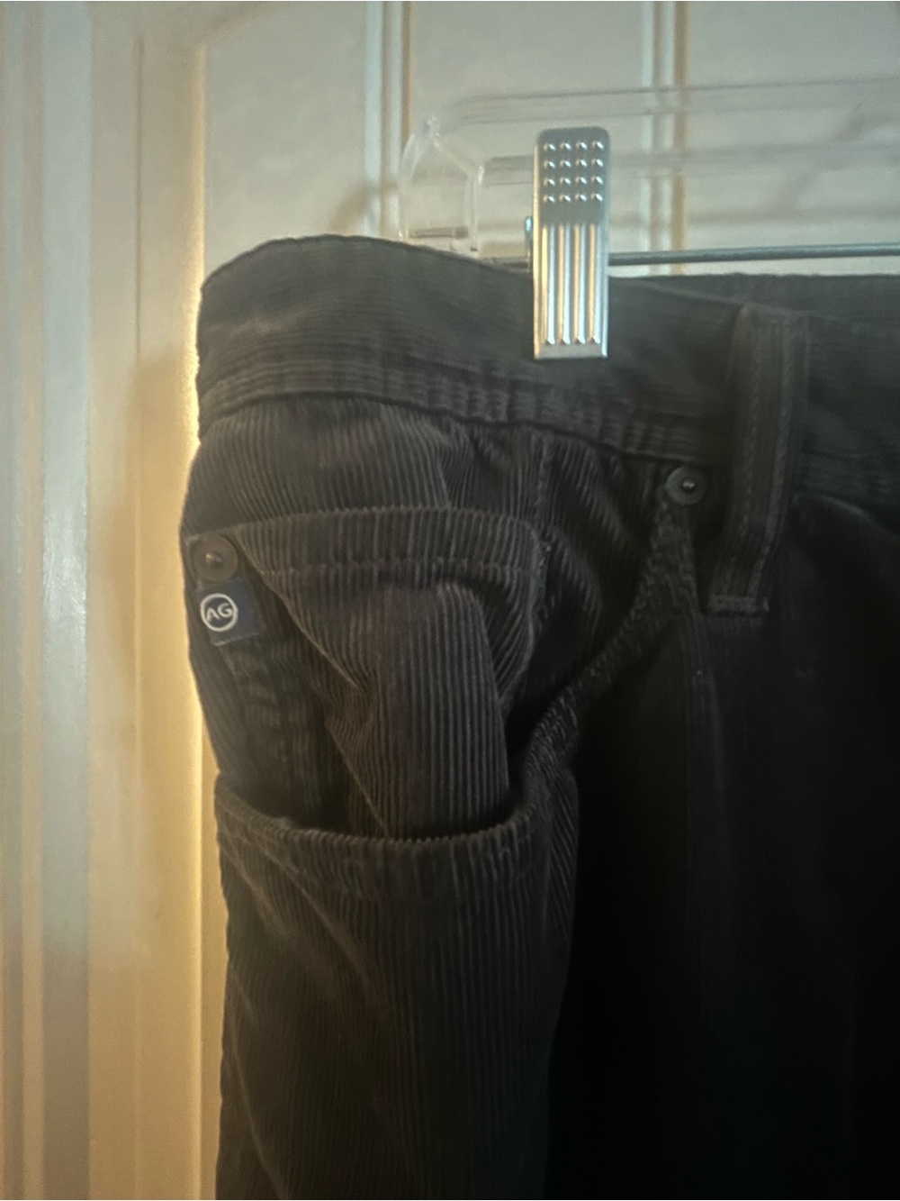 Ag Adriano Goldschmied  The Protege Straight Corduroy Jeans off-black, 36x30.75 - Picture 4 of 14
